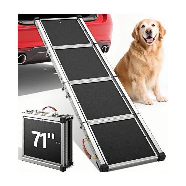 4-Fold Dog Ramp for Car 200lbs Dogs
