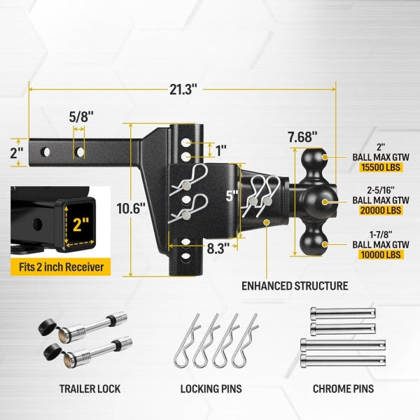 Heavy-duty Trailer Hitch 20,000lbs Pull Force