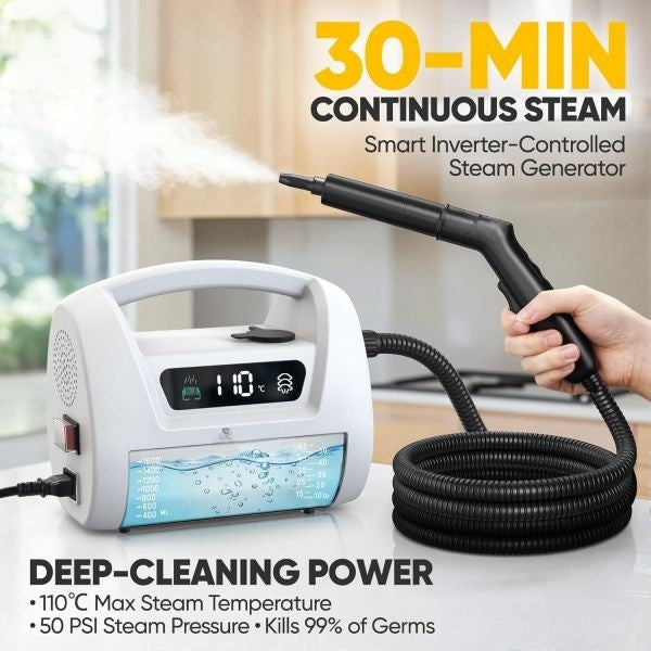 Handheld Steam Cleaner Portable 30s Heat-Up with 13ft Cord