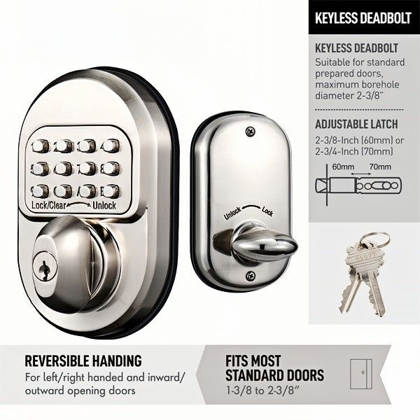 Grade 1 Door Lock Mechanical Rekeyable Keypad, Round
