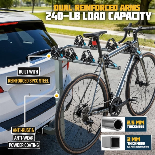 Rear Mounted Bike Rack for 4 Bikes