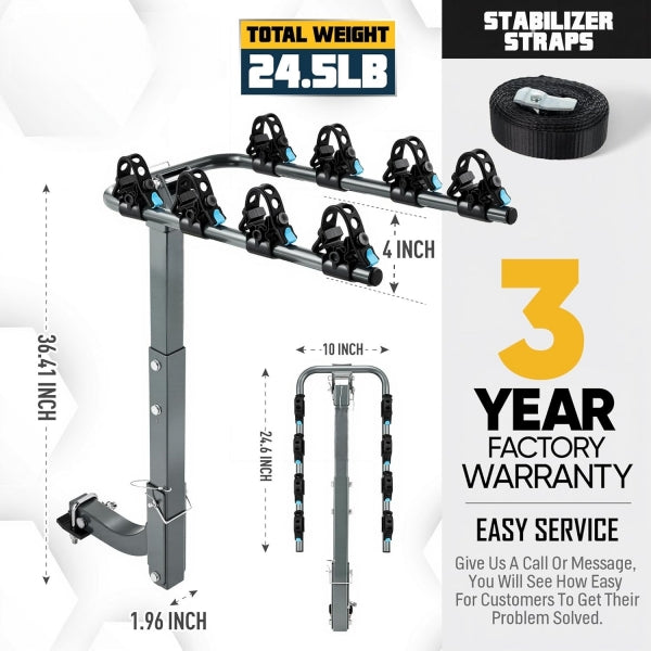 Rear Mounted Bike Rack for 4 Bikes