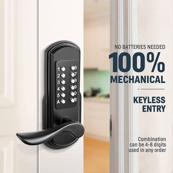 Waved Lever Latch Lock Keypad Left Handle