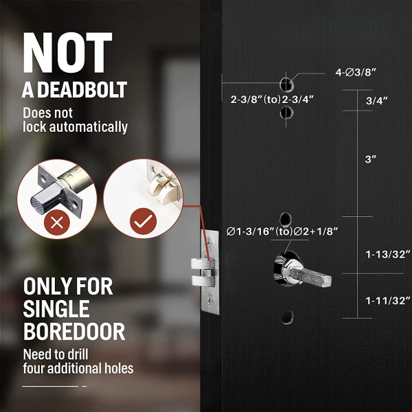 Waved Lever Latch Lock Keypad Left Handle