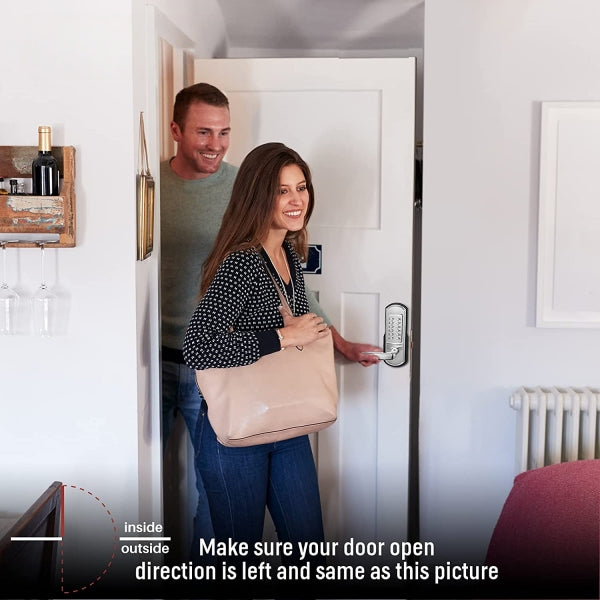 Straight Latch Door Lock Keyless Left Handle